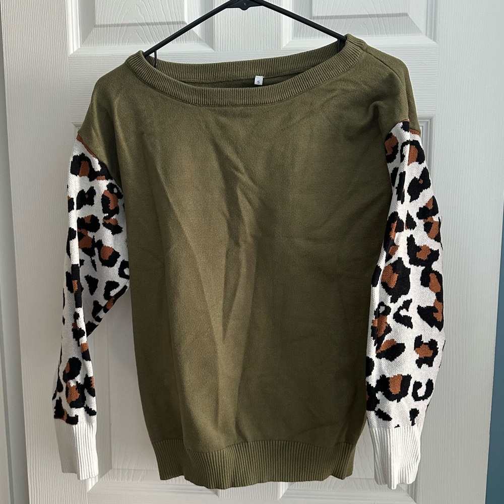 Leopard Cheetah Color Block Sweater